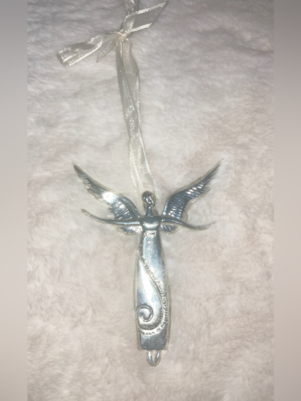 Silver Angel Ornament Hanging Holiday Decoration